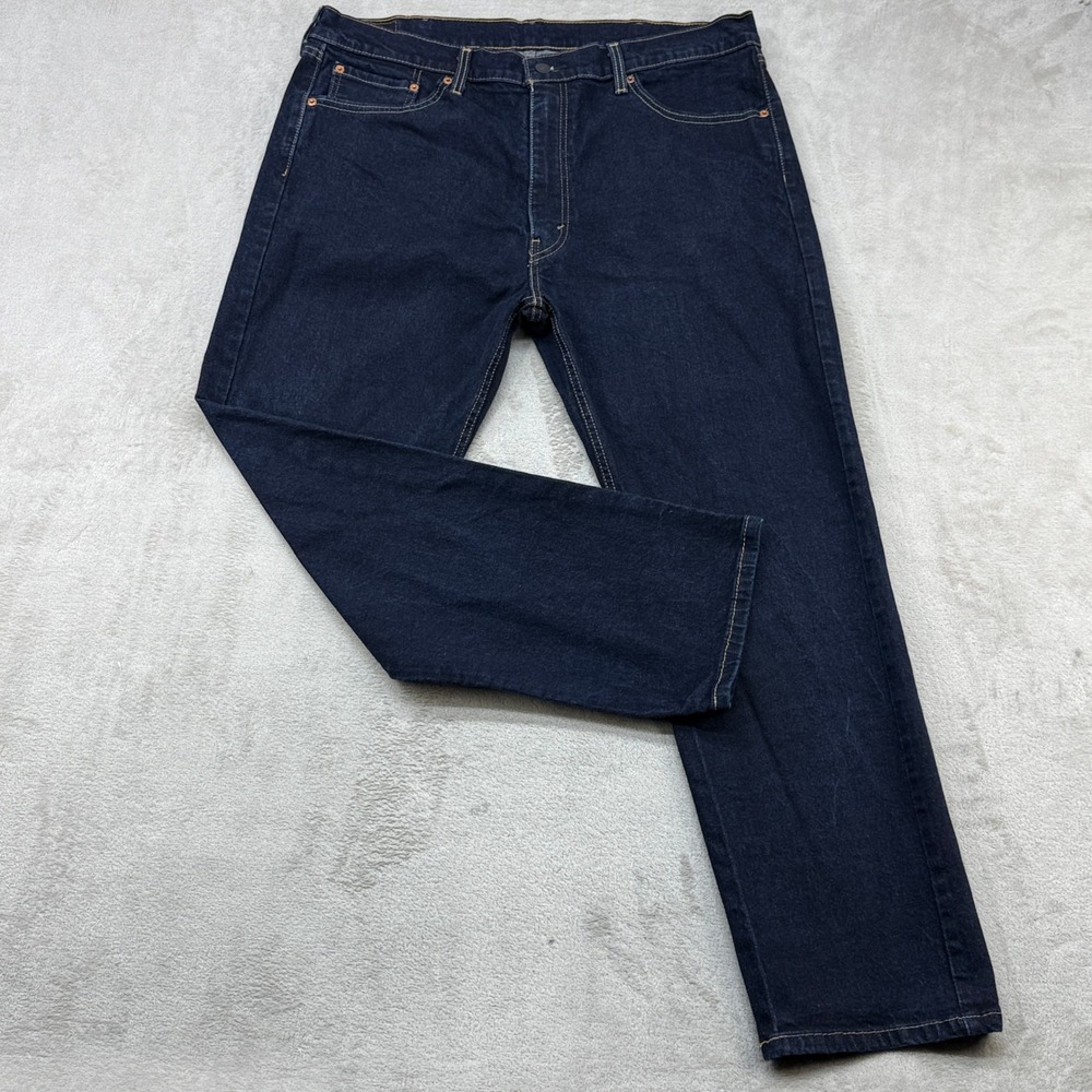 Levi's 505 Regular Fit Jeans Mens 40x30 Dark Indigo Blue Straight Leg Denim